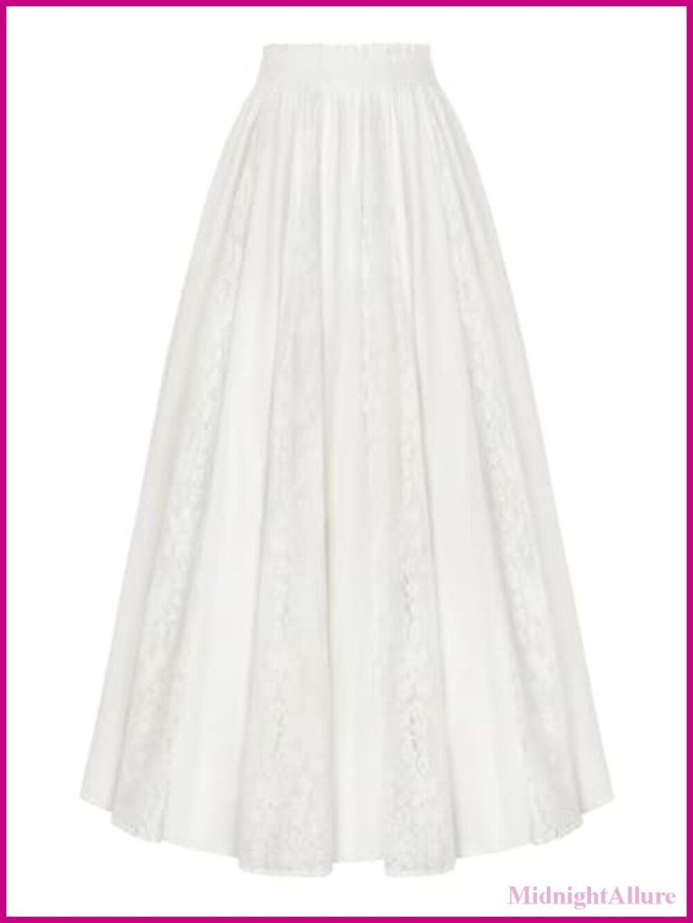 Flowy Lace Maxi Skirt High Waisted with Pockets Renaissance